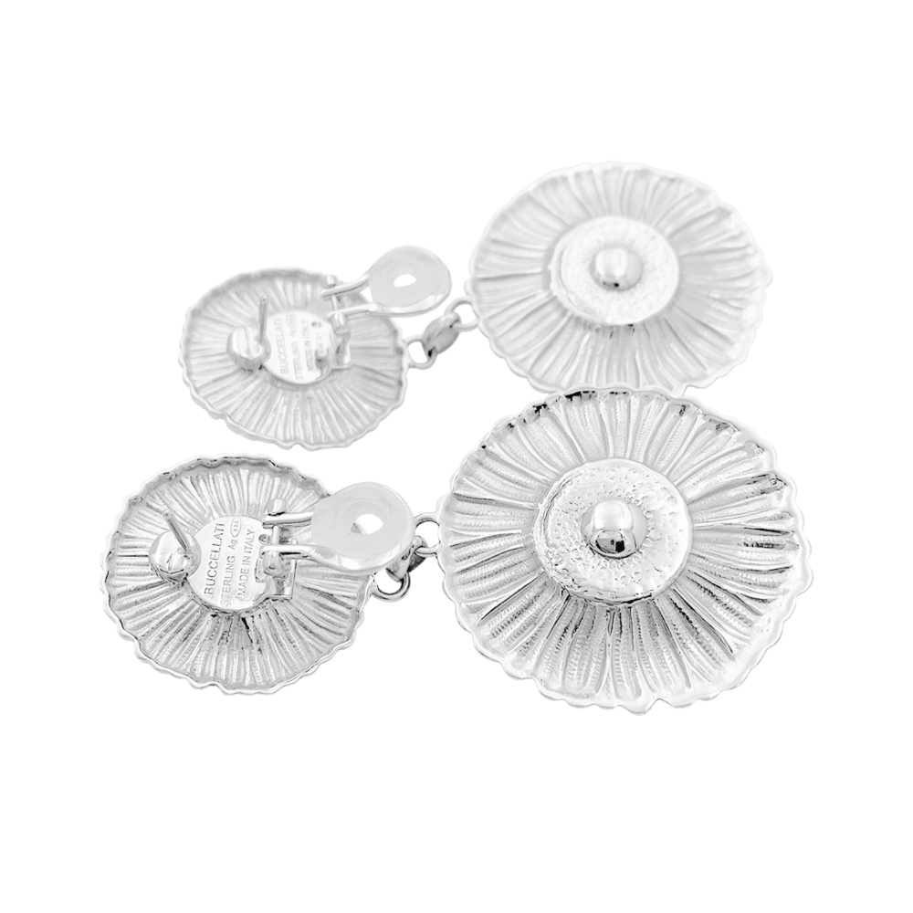 Boucles d'oreilles Pendantes BUCCELLATI "Blossoms Color" en or jaune, argent, agates et diamants - Castafiore