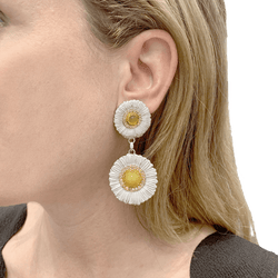 Boucles d'oreilles Pendantes BUCCELLATI "Blossoms Color" en or jaune, argent, agates et diamants - Castafiore