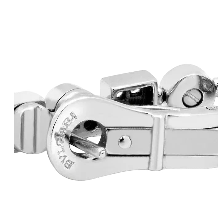 Boucles d'oreilles Pendantes BULGARI "Lucea" en or blanc et diamants - Castafiore