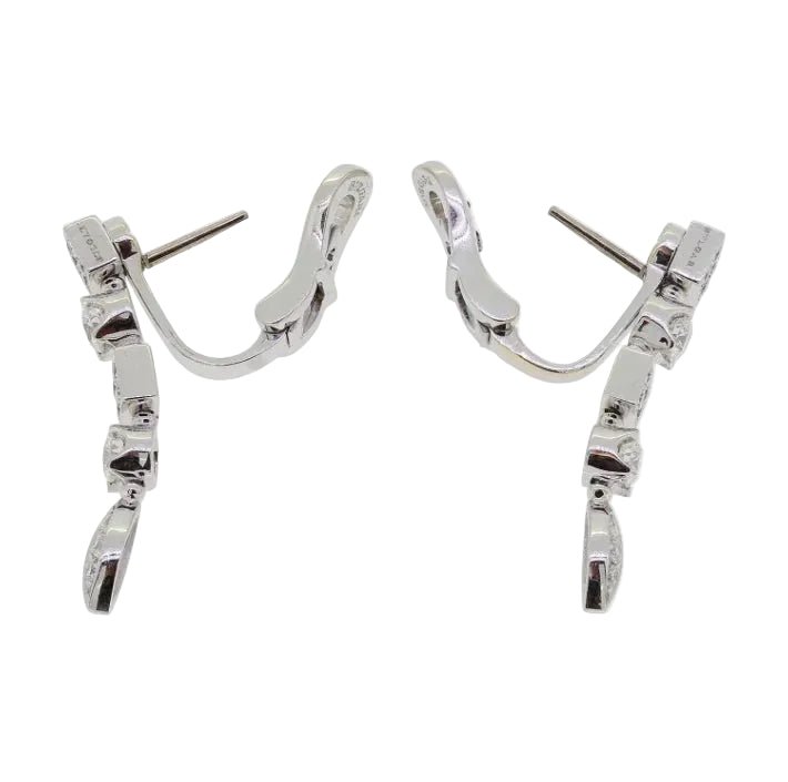 Boucles d'oreilles Pendantes BULGARI "Lucea" en or blanc et diamants - Castafiore