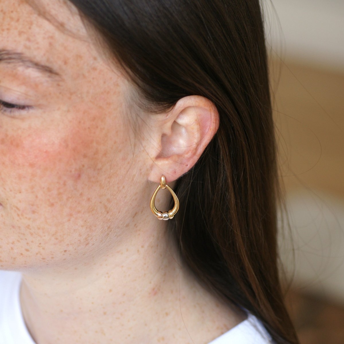 Boucles d'oreilles Pendantes CARTIER "Trinity" en or jaune, or blanc et or rose - Castafiore