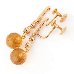 Boucles d'oreilles Pendantes CHANEL "Mademoiselle" en or jaune, citrines, rubellites, améthystes et diamants - Castafiore