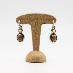 Boucles d'oreilles pendantes DAVID YURMAN en argent, quartz fumé et citrine - Castafiore