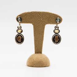 Boucles d'oreilles pendantes DAVID YURMAN en argent, quartz fumé et citrine - Castafiore