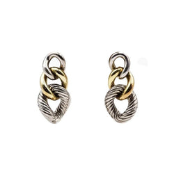 Boucles d'oreilles Pendantes DAVID YURMAN en or jaune et argent - Castafiore