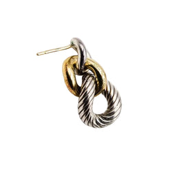 Boucles d'Oreilles Pendantes DAVID YURMAN en or jaune et argent - Castafiore