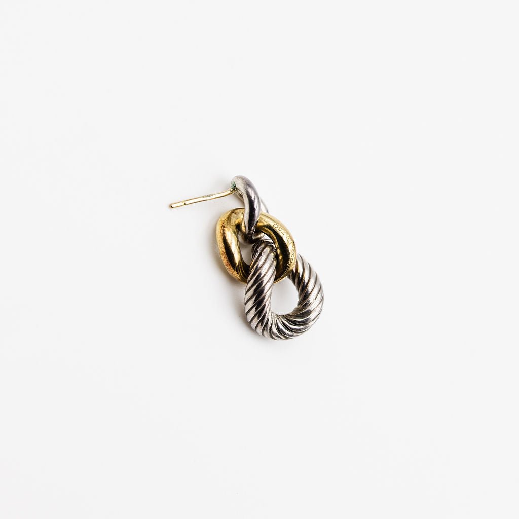 Boucles d'Oreilles Pendantes DAVID YURMAN en or jaune et argent - Castafiore