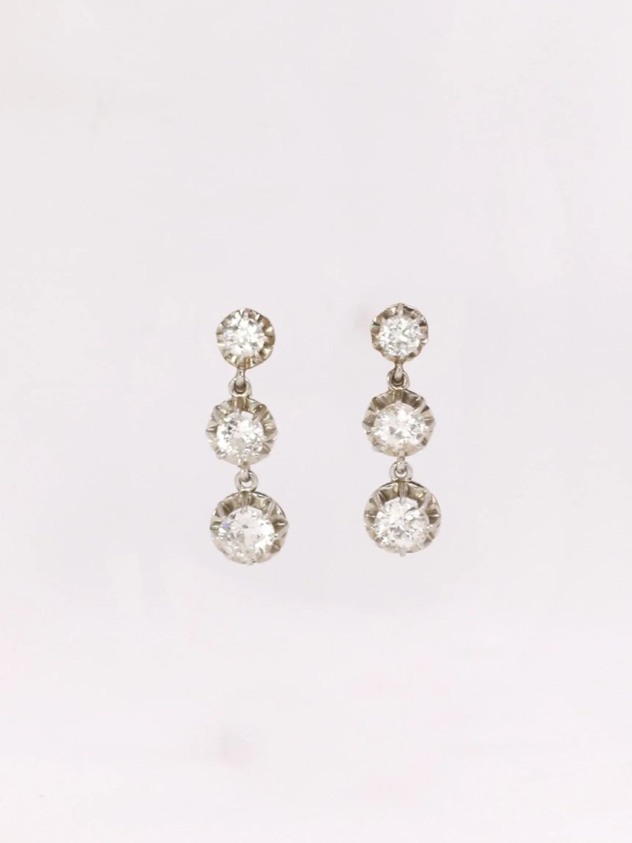 Boucles d’oreilles pendantes diamants - Castafiore