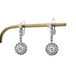 Boucles d'oreilles pendantes en diamant - Castafiore