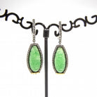 Boucles d'oreilles Pendantes en or, argent et jades - Castafiore