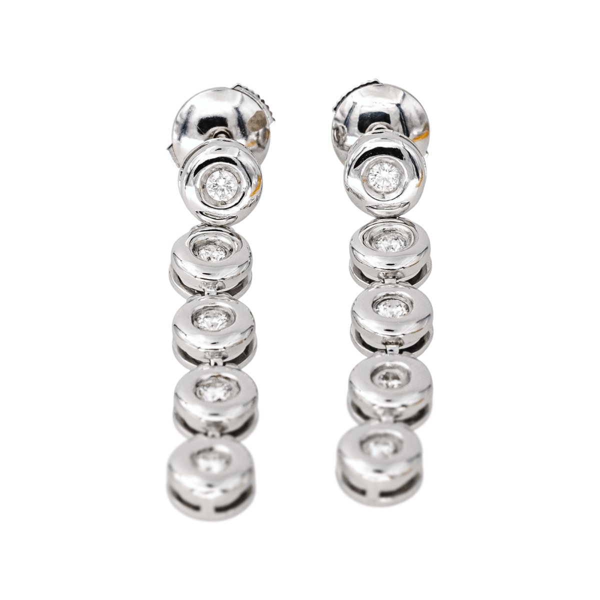 Boucles d'oreilles Pendantes en or blanc et diamant - Castafiore