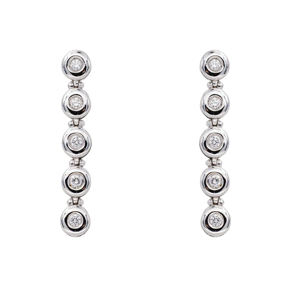 Boucles d'oreilles Pendantes en or blanc et diamant - Castafiore