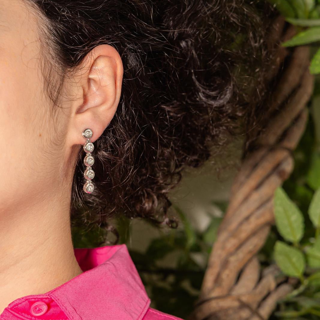 Boucles d'oreilles Pendantes en or blanc et diamant - Castafiore