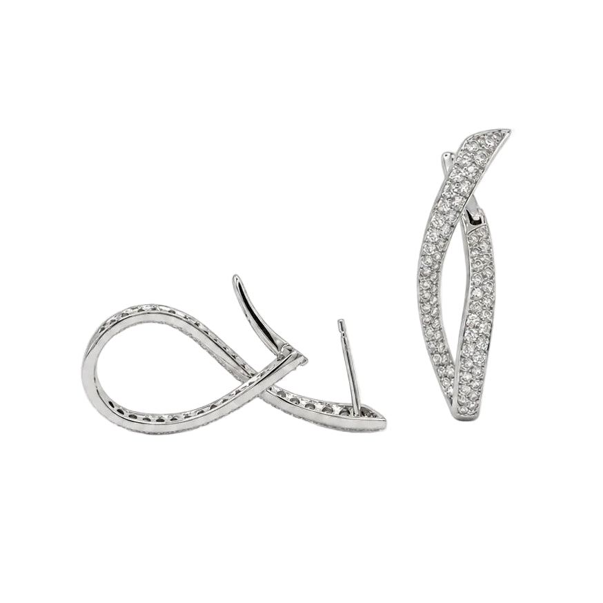 Boucles d’oreilles Pendantes en or blanc et diamants - Castafiore