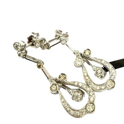 Boucles d'oreilles Pendantes en or blanc et diamants - Castafiore