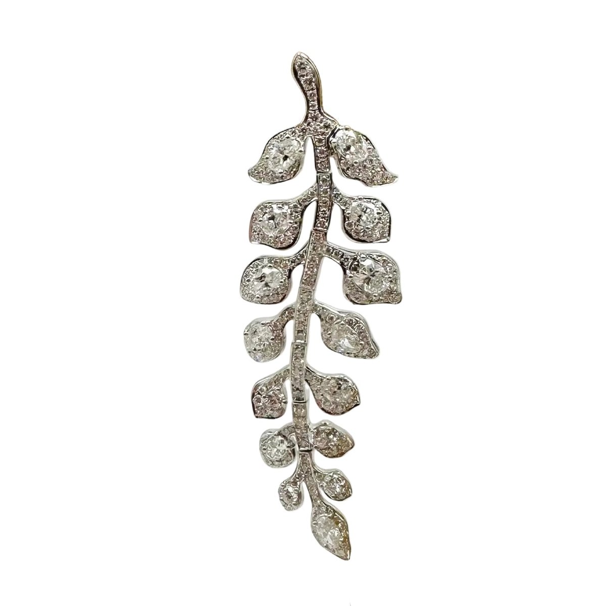 Boucles d'oreilles Pendantes en or blanc et diamants - Castafiore