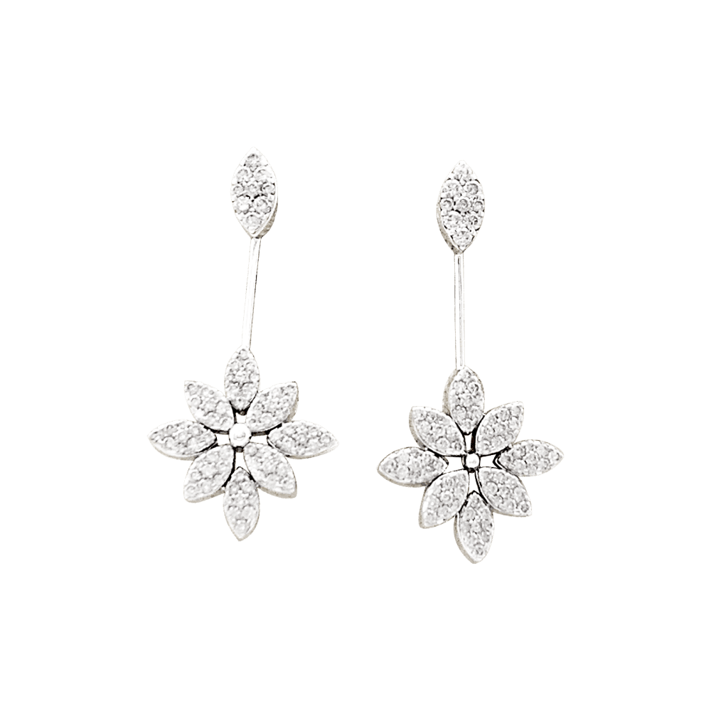 Earrings, white gold, diamonds.