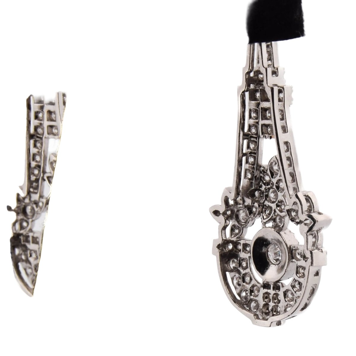 Boucles d'oreilles Pendantes en or blanc et diamants - Castafiore
