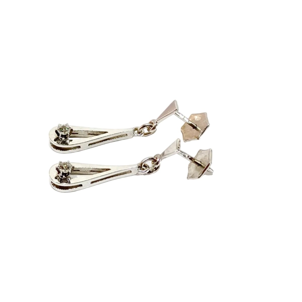 Boucles d’oreilles Pendantes en or blanc et diamants - Castafiore