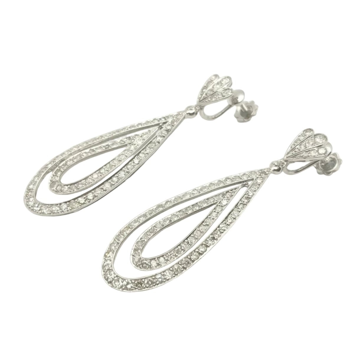Boucles d'oreilles Pendantes en or blanc et diamants - Castafiore