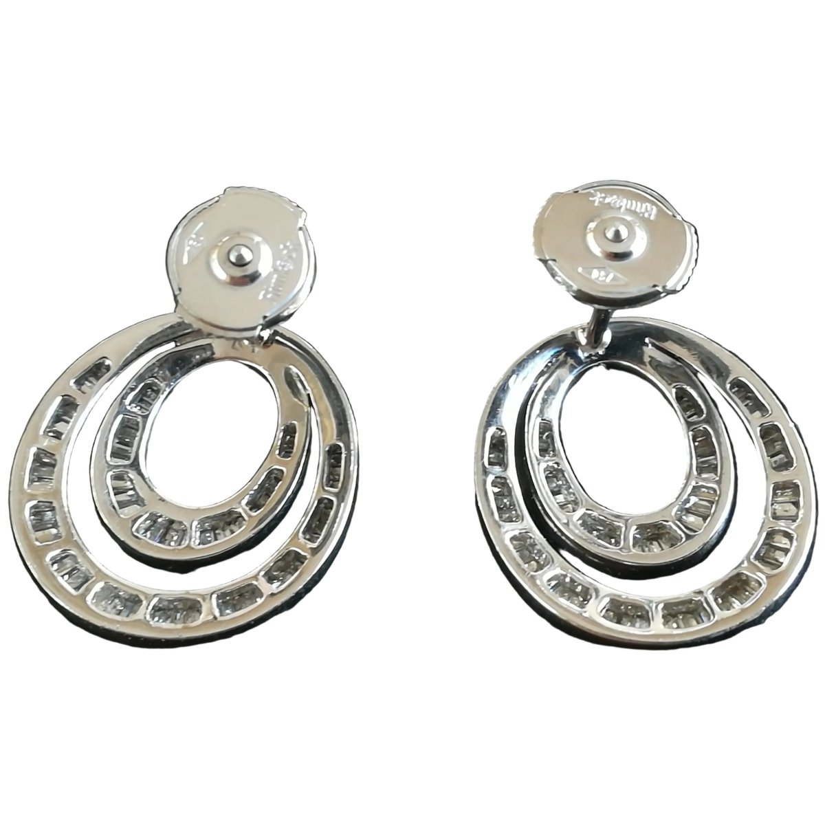 Boucles d'oreilles Pendantes en or blanc et diamants - Castafiore