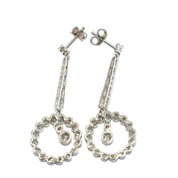 Boucles d'oreilles Pendantes en or blanc et diamants - Castafiore
