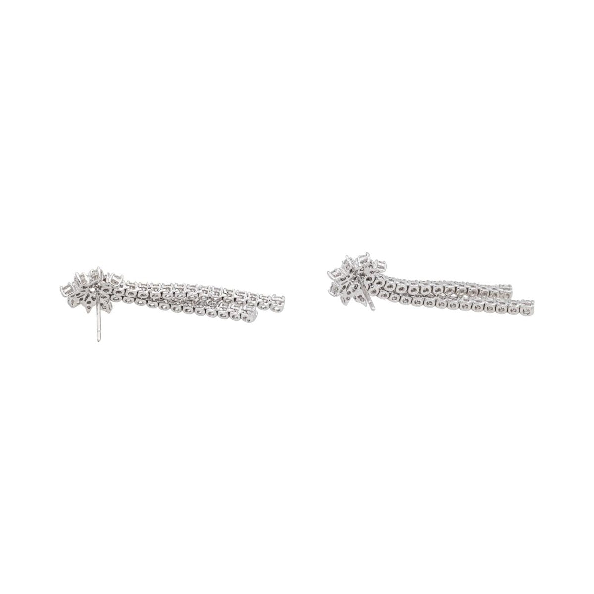 Boucles d'oreilles Pendantes en or blanc et diamants - Castafiore