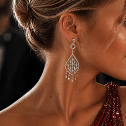 Boucles d'oreilles Pendantes en or blanc et diamants - Castafiore