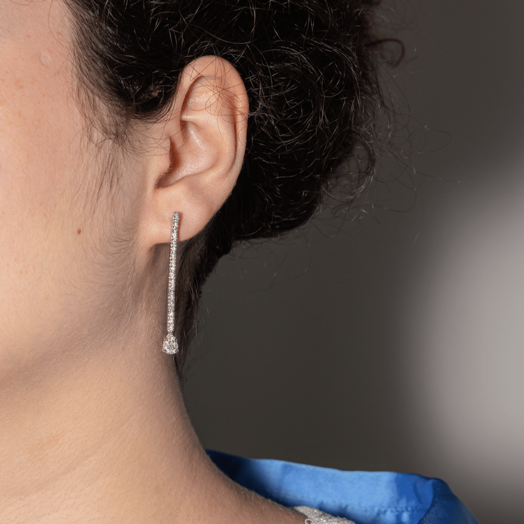Boucles d'oreilles Pendantes en or blanc et diamants - Castafiore