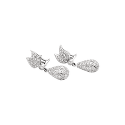 Boucles d'oreilles Pendantes en or blanc et diamants - Castafiore