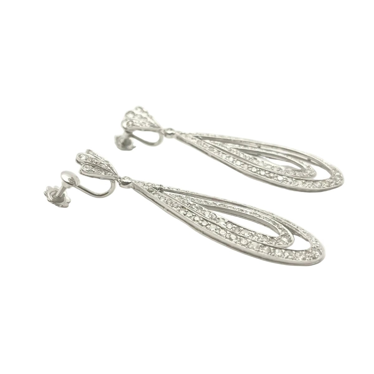 Boucles d'oreilles Pendantes en or blanc et diamants - Castafiore