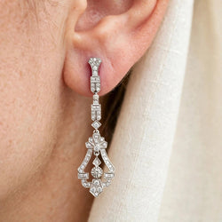 Boucles d'oreilles Pendantes en or blanc et diamants - Castafiore