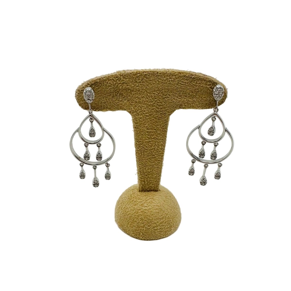 Boucles d'oreilles Pendantes en or blanc et diamants - Castafiore