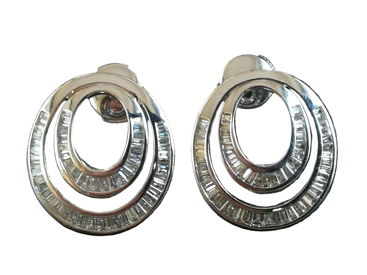 Boucles d'oreilles Pendantes en or blanc et diamants - Castafiore