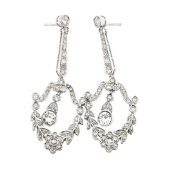 Boucles d'oreilles Pendantes en or blanc et diamants - Castafiore