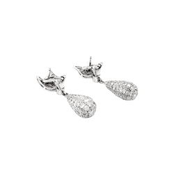Boucles d'oreilles Pendantes en or blanc et diamants - Castafiore