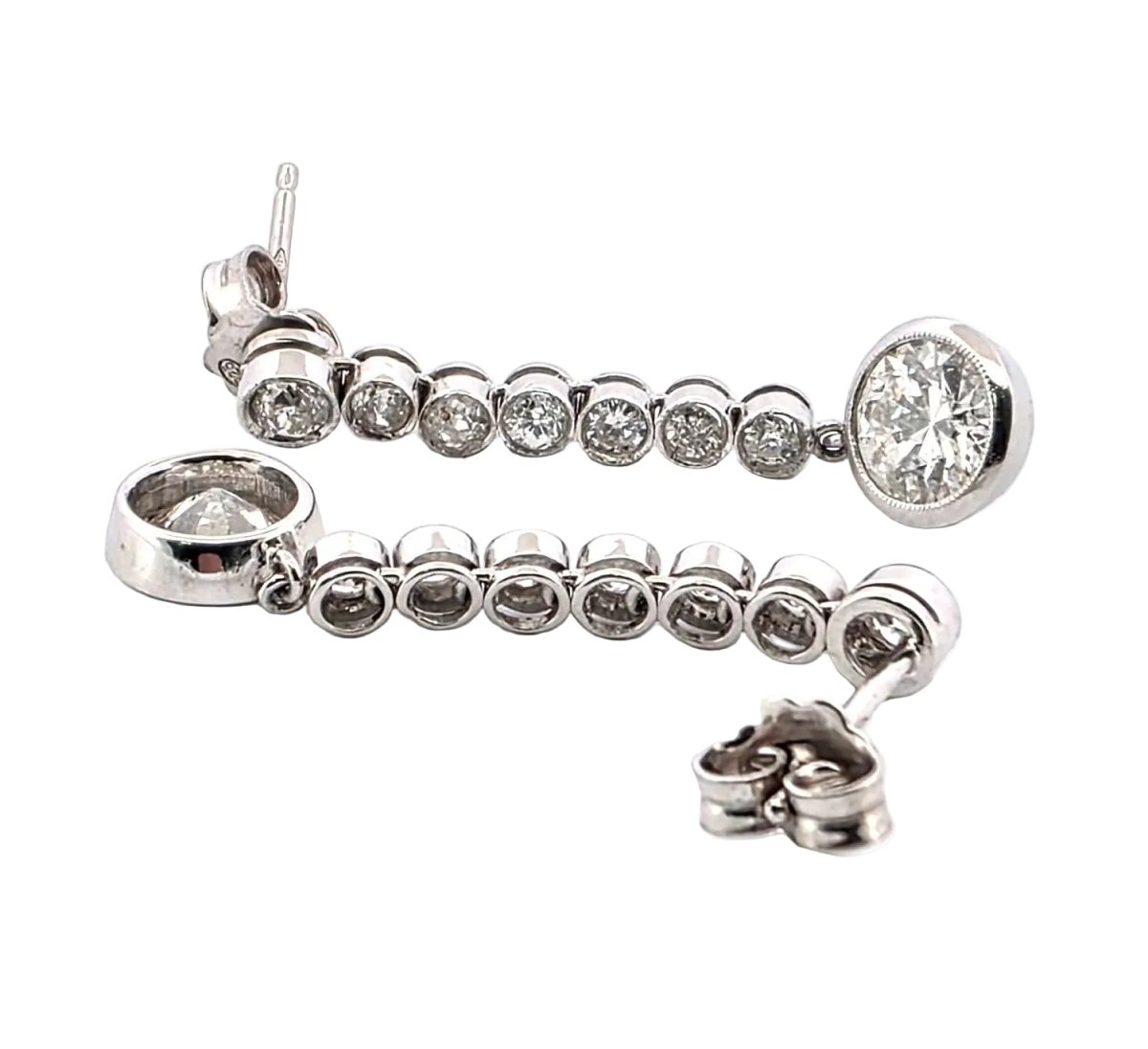Boucles d'oreilles Pendantes en or blanc et diamants - Castafiore