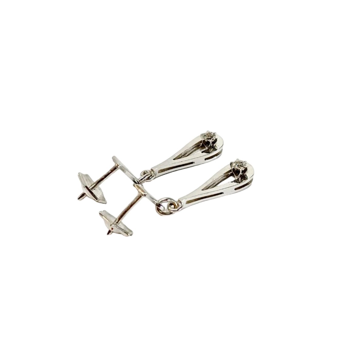 Boucles d’oreilles Pendantes en or blanc et diamants - Castafiore
