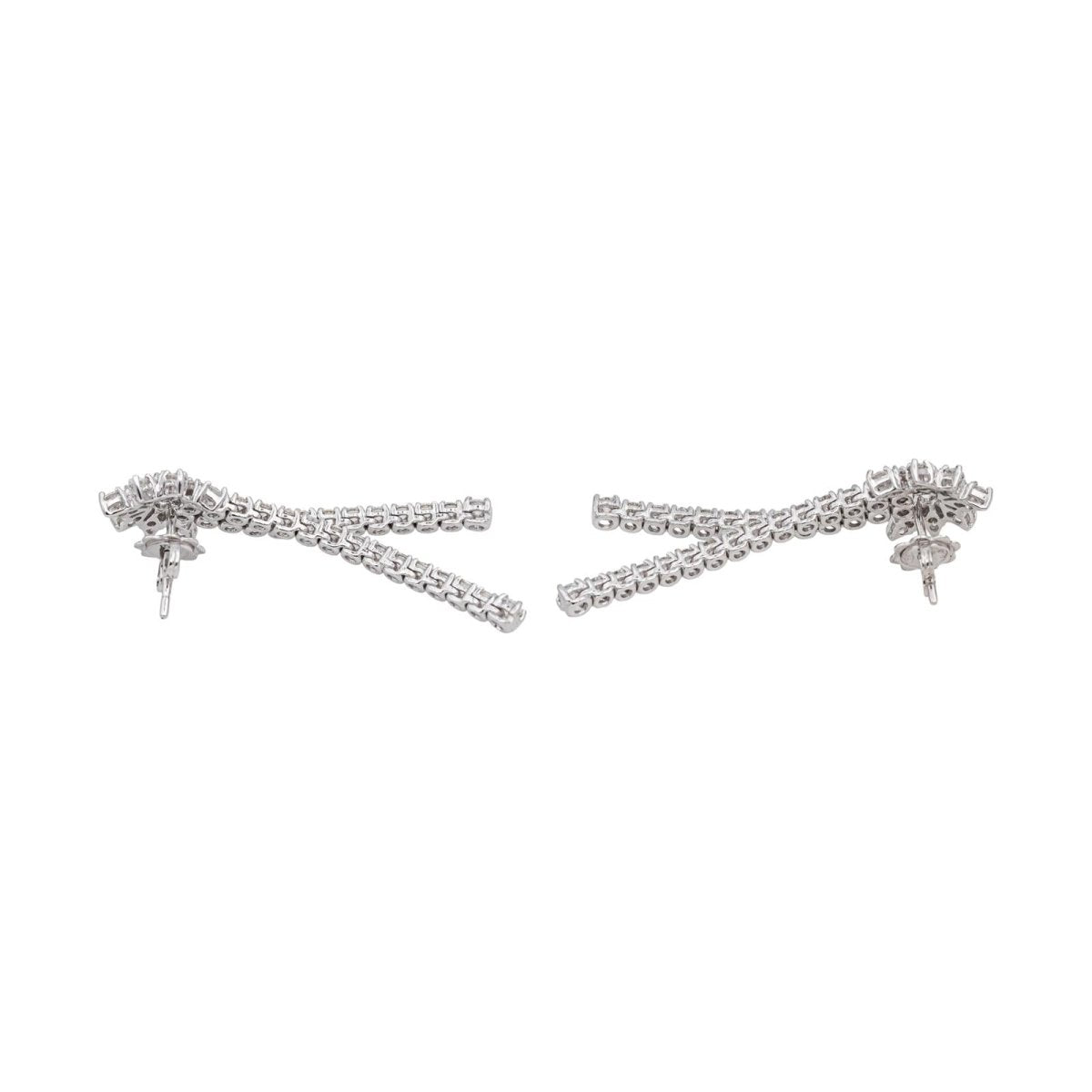 Boucles d'oreilles Pendantes en or blanc et diamants - Castafiore
