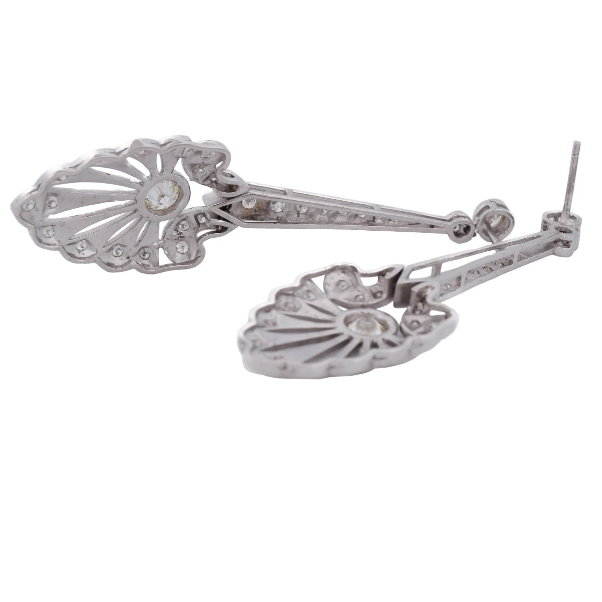 Boucles d'oreilles Pendantes en or blanc et diamants - Castafiore