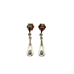 Boucles d’oreilles Pendantes en or blanc et diamants - Castafiore