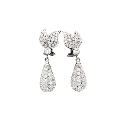 Boucles d'oreilles Pendantes en or blanc et diamants - Castafiore