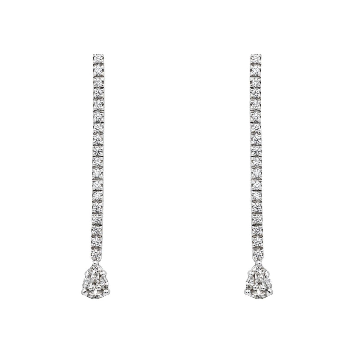 Boucles d'oreilles Pendantes en or blanc et diamants - Castafiore