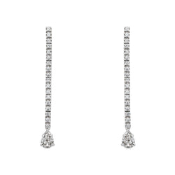 Boucles d'oreilles Pendantes en or blanc et diamants - Castafiore