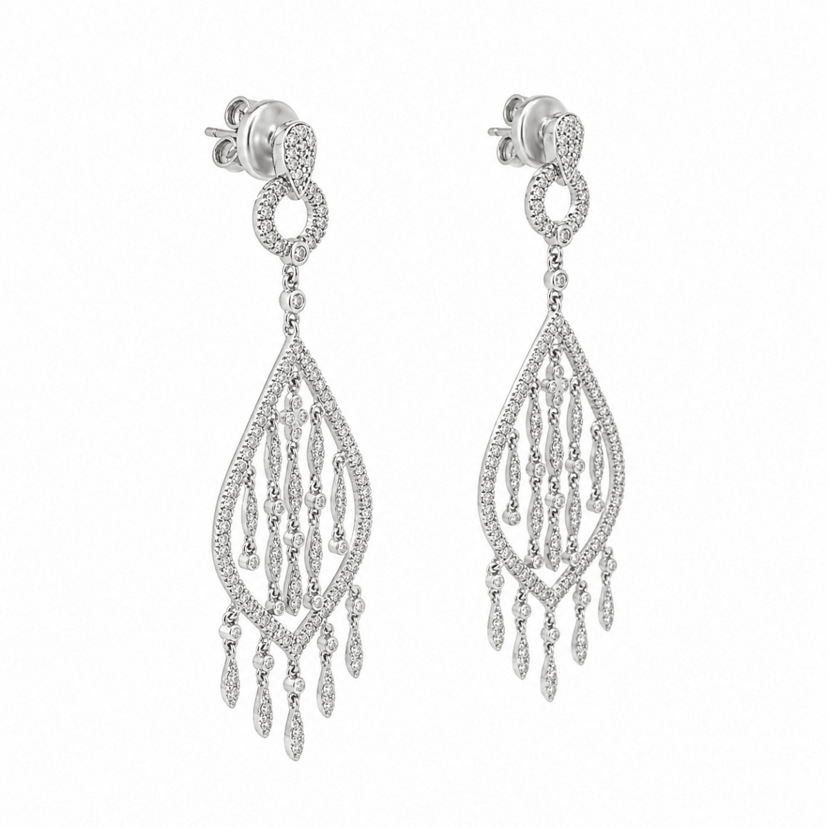 Boucles d'oreilles Pendantes en or blanc et diamants - Castafiore