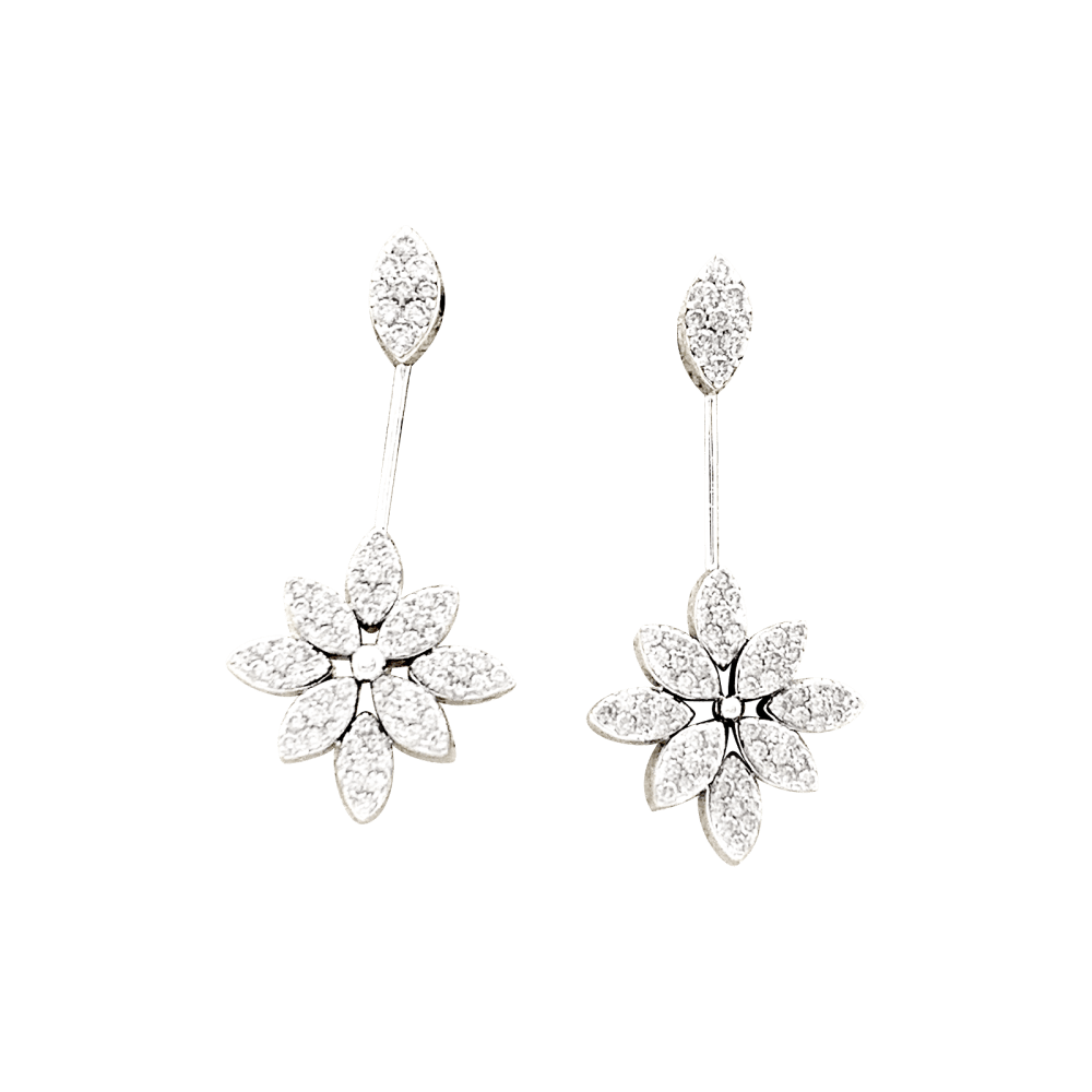 Earrings, white gold, diamonds.