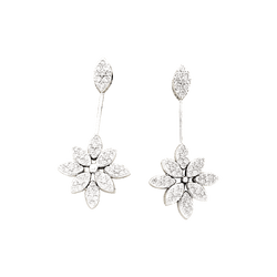 Earrings, white gold, diamonds.