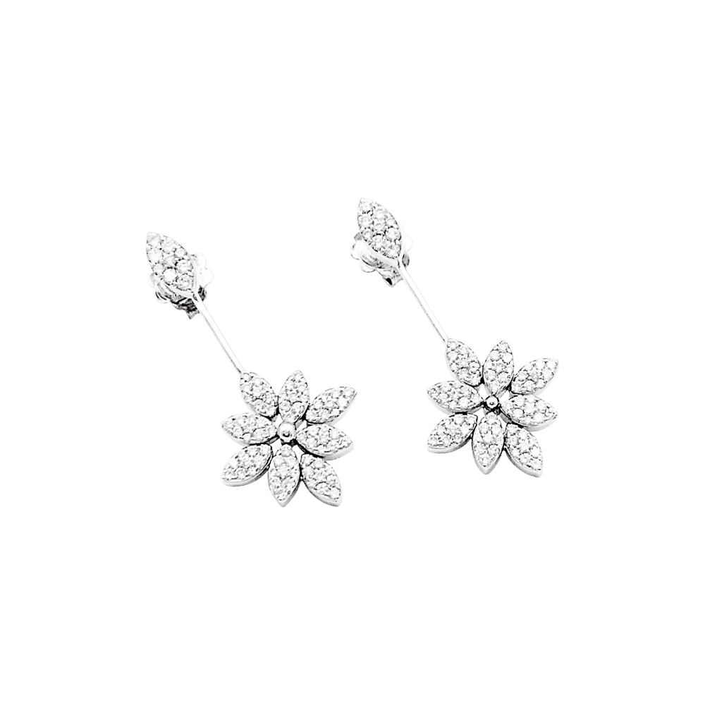 Earrings, white gold, diamonds.