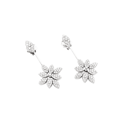 Earrings, white gold, diamonds.