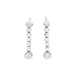 Boucles d'oreilles Pendantes en or blanc et diamants - Castafiore